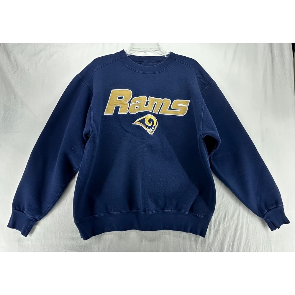 Majestic Los Angeles Rams Sweatshirt Mens Medium Navy Blue Crewneck NFL